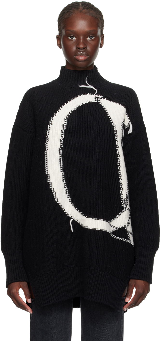 Sweater Off-White Black Loose Thread Sweater Sort | OWHF044F23KNI0021004