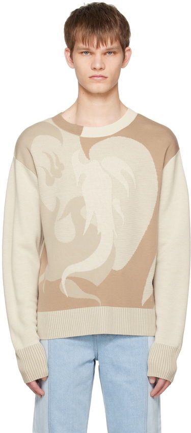 Sweater Feng Chen Wang Feng Chen Wang Phoenix Sweater Beige | FUS15KT01B, 0