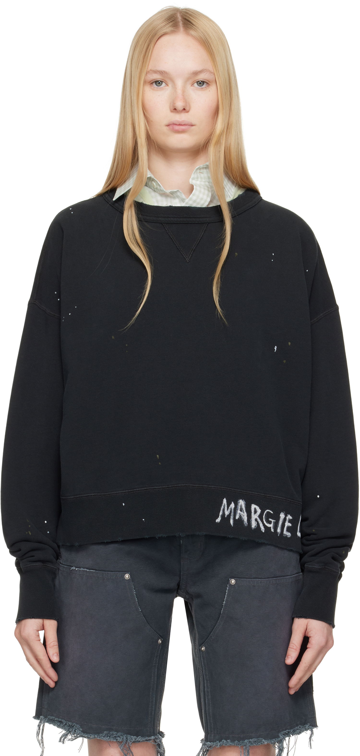 Sweater Maison Margiela Maison Margiela Graffiti Logo Sweatshirt Sort | S50GU0237 M25019, 0