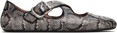 Sneakers og sko Alaïa ALAÏA Criss Cross Snake Ballerina Flats Sort | AA3A046I054, 0