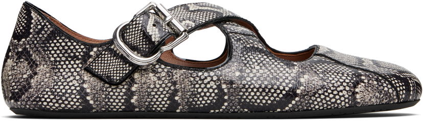 Sneakers og sko Alaïa ALAÏA Criss Cross Snake Ballerina Flats Sort | AA3A046I054