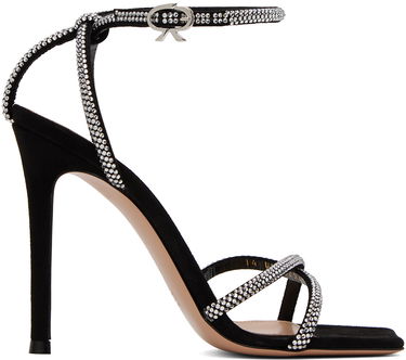 Sneakers og sko Gianvito Rossi Crystal-Embellished Suede Sandals Sort | G32326.15RIC.CAM, 0