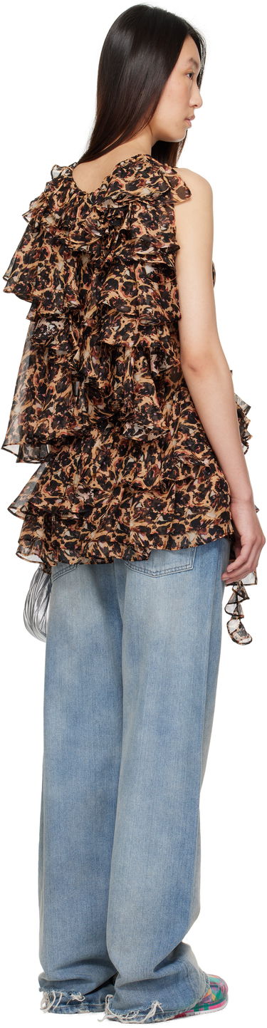 Kjole Collina Strada Collina Strada Silk Ruffle Mini Dress Blå | XX4046, 2