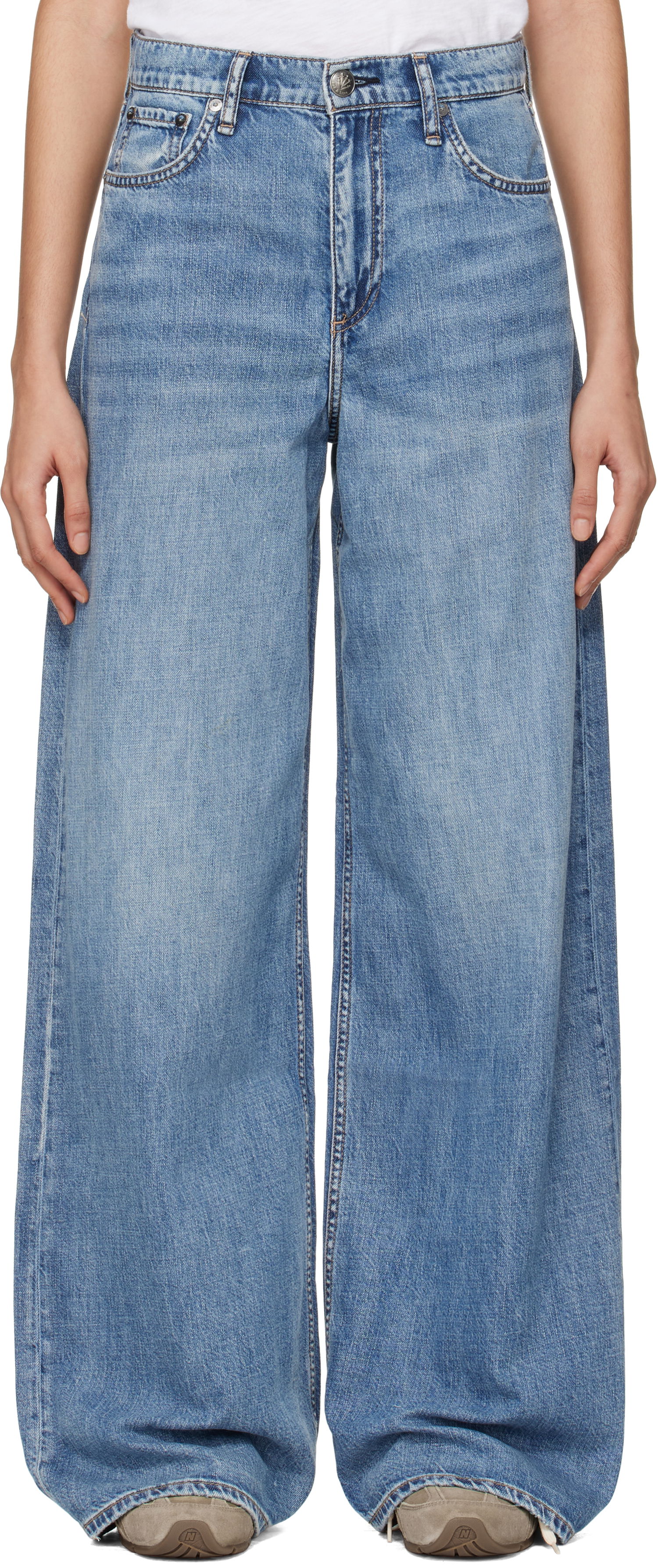 Jeans rag & bone Rag & Bone 'The Sofie' High-Rise Ultra Wide Leg Jeans Blå | WDD24F29521FBE, 0