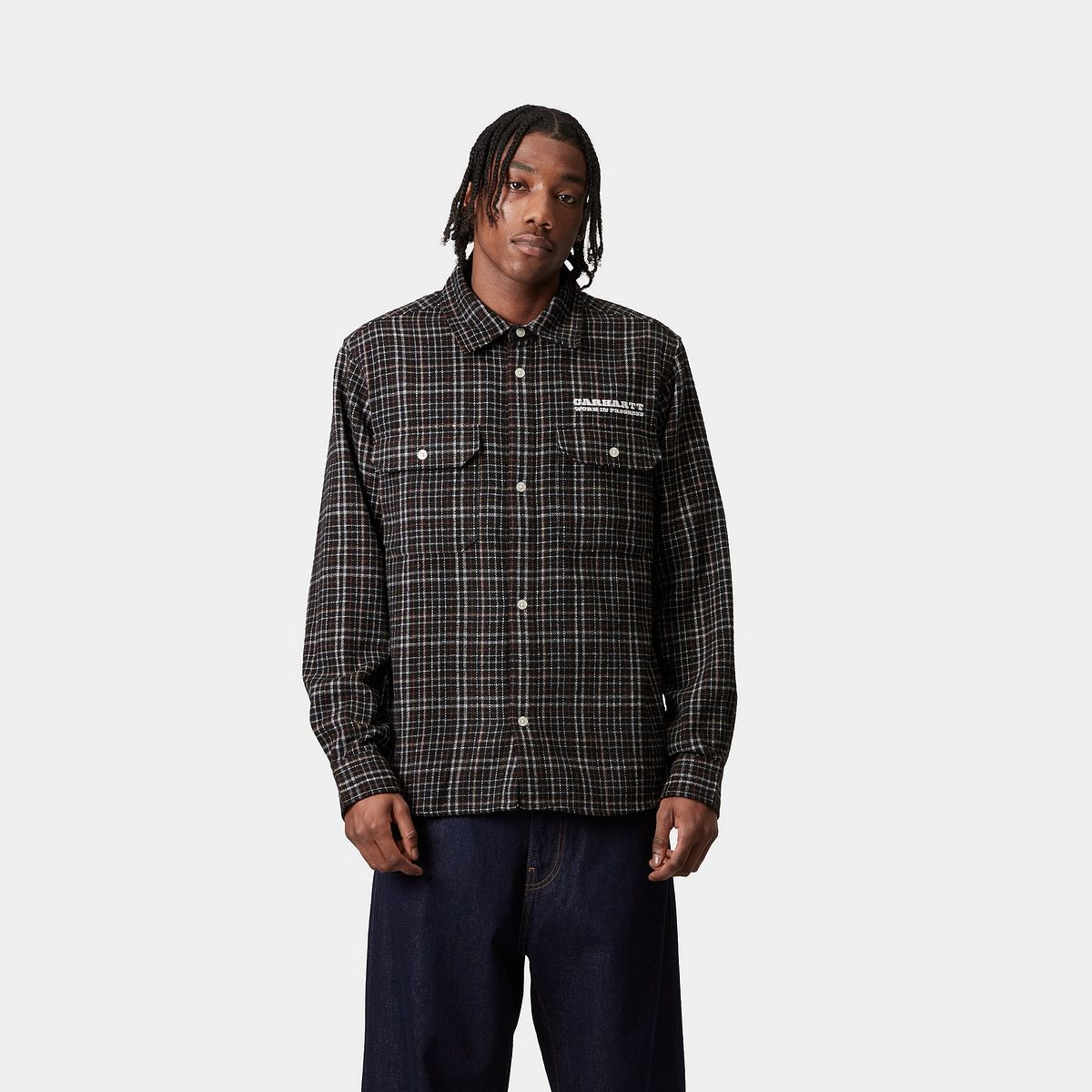 Skjorte Carhartt WIP Carhartt WIP Runaway Millett Long Sleeve Shirt Brun | I034383_4, 0