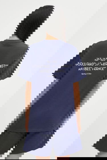 T-shirt Sporty & Rich Cotton T-Shirt with Print Kennedy Crest Mørkeblå | TO04360666BL106, 5