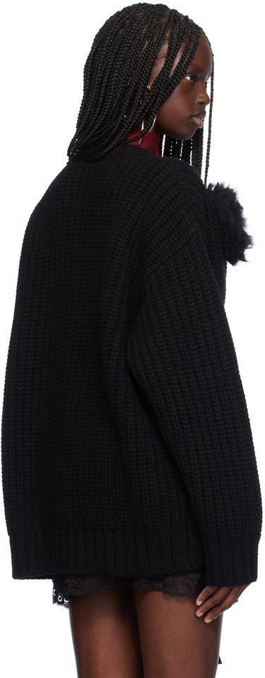 Sweater Blumarine Floral Appliqué Knit Cardigan Sort | A422B084A, 2