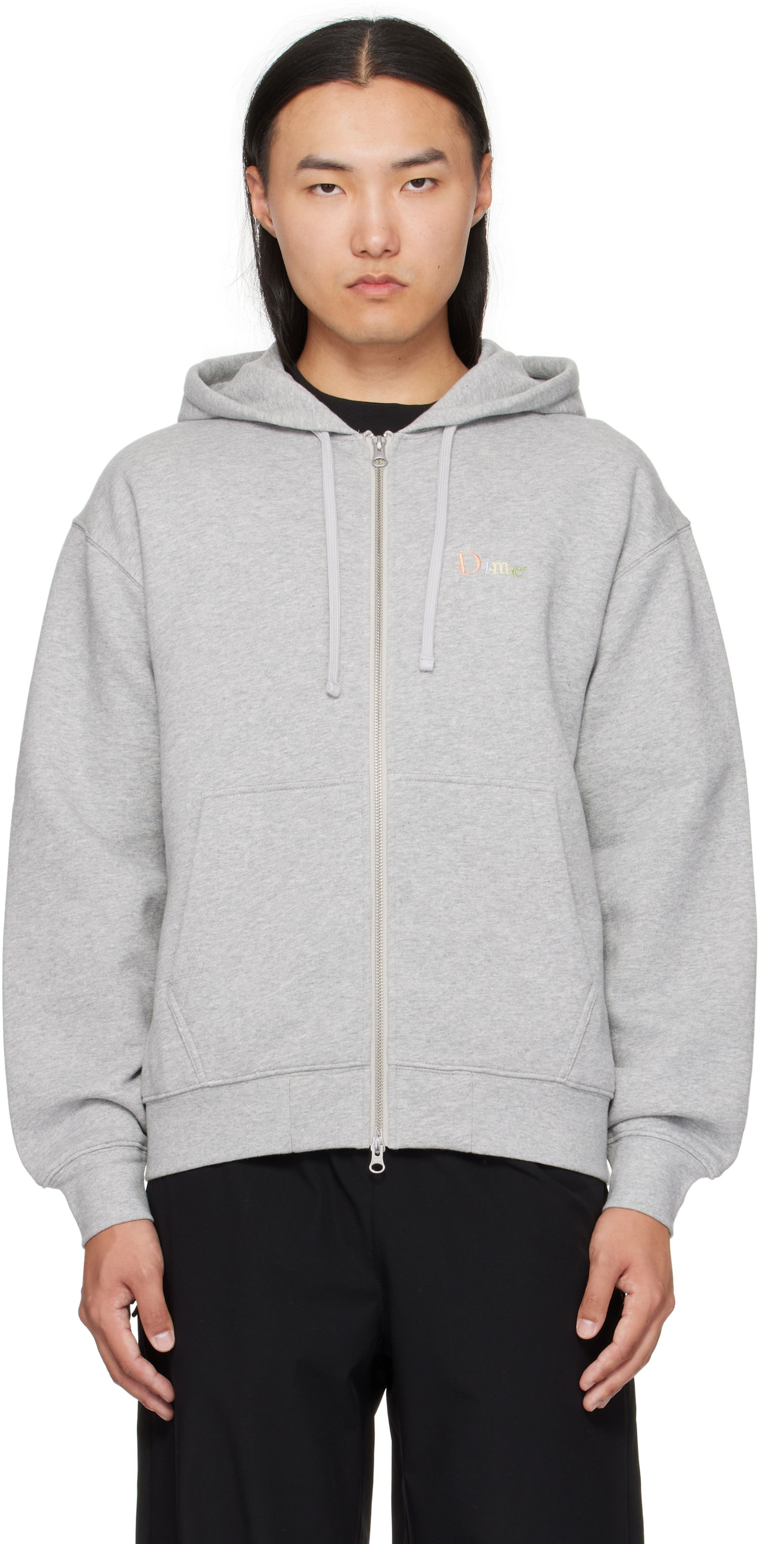 Sweatshirt Dime Dime Friends Zip Hoodie Grå | DIMEFA2552GRY, 0