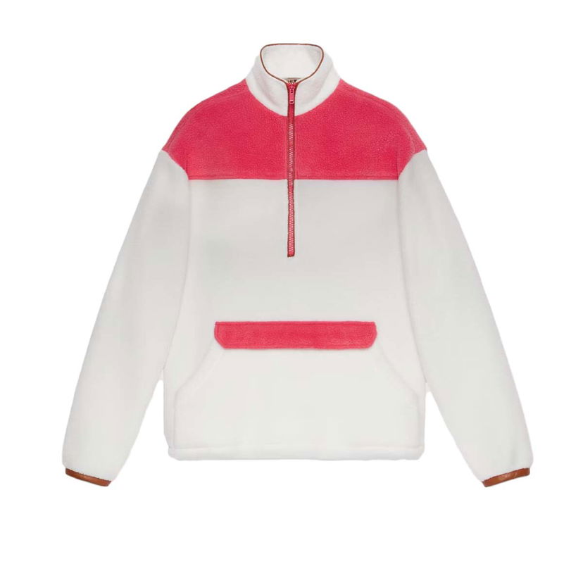 Sweater Gucci Fleece Sweatshirt Hvid | 673724 XJDUK 9799