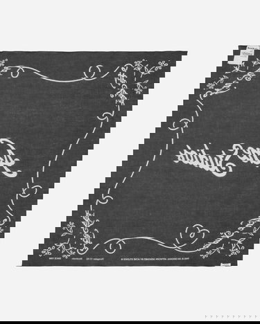 Tørklæde Acne Studios Printed Logo Bandana Sort | CA0304- J83, 2