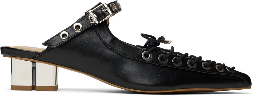 Sneakers og sko GANNI GANNI Oleatex Lace-Up Mules Sort | S2925