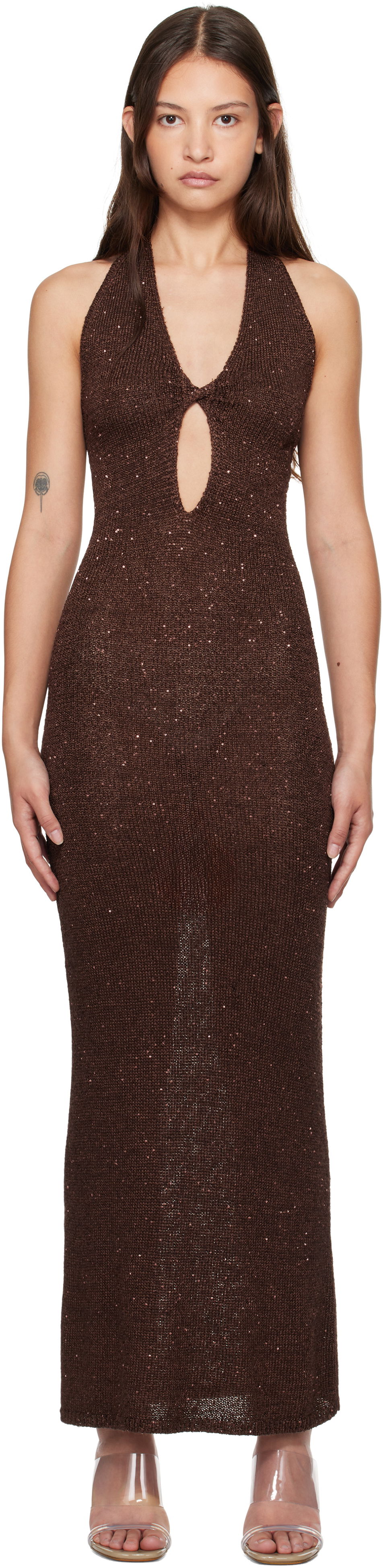 Kjole BEC + BRIDGE BEC + BRIDGE Delfina Halter Midi Dress Brun | H24-12436, 0