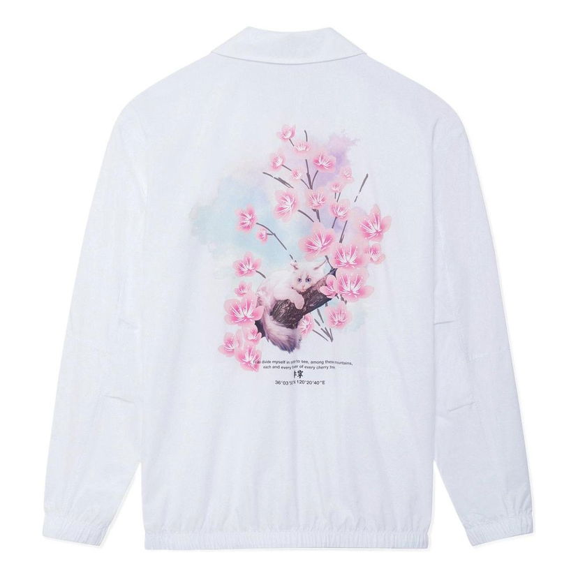 Vindjakke Li-Ning Sakura Graphic Loose Fit Jacket Hvid | AFDS943-3