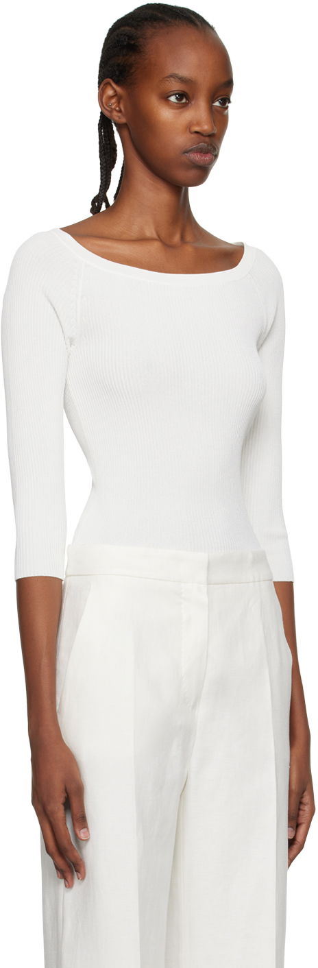 Tanktop Max Mara Max Mara Saturno Long Sleeve T-Shirt Hvid | 2313610632600 MM12121, 1