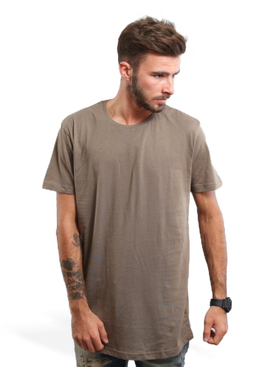 T-shirt Urban Classics Shaped Long Tee Brun | TB638-army green