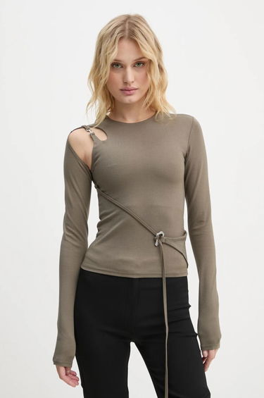 T-shirt HELIOT EMIL Long Sleeve Cutout Detail Top Grøn | AW24.W.13.071.DG23, 3