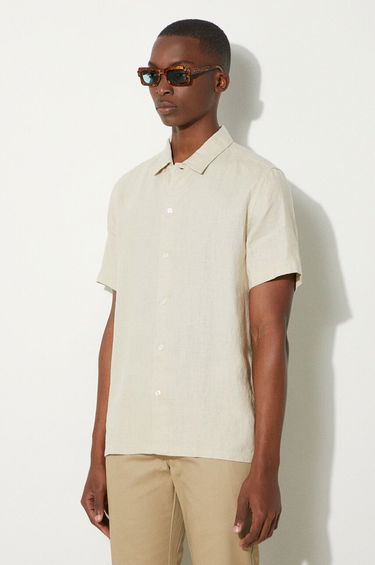 Skjorte Samsoe Samsoe Samsoe Samsoe Saavan Regular Fit Linen Shirt Beige | M24100052, 3