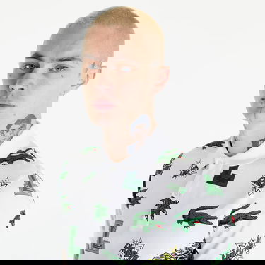 Polo skjorte Lacoste Holiday Crocodile Print Polo Shirt Hvid | PH1464 SBH, 2