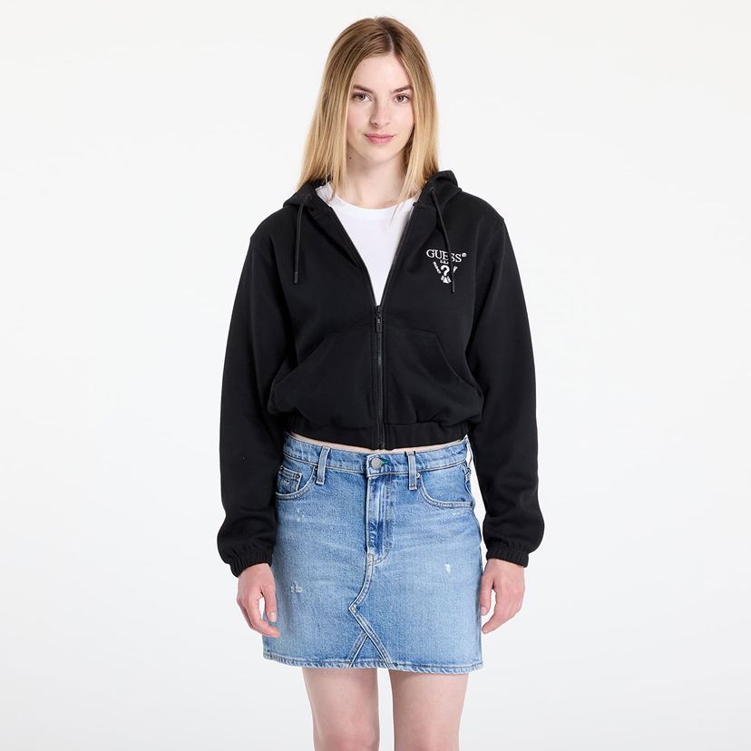 Sweatshirt GUESS GUESS Roberta Full Zip Crop Sweatshirt Sort | V5RQ20KC3D2-FJ8N