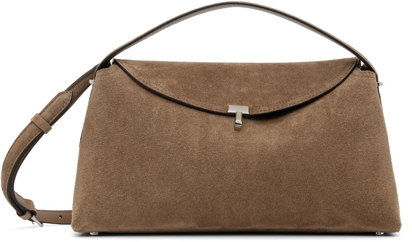 Håndtaske TOTEME TOTEME T-Lock Suede Top Handle Bag Brun | 241-WAL961-LE0004