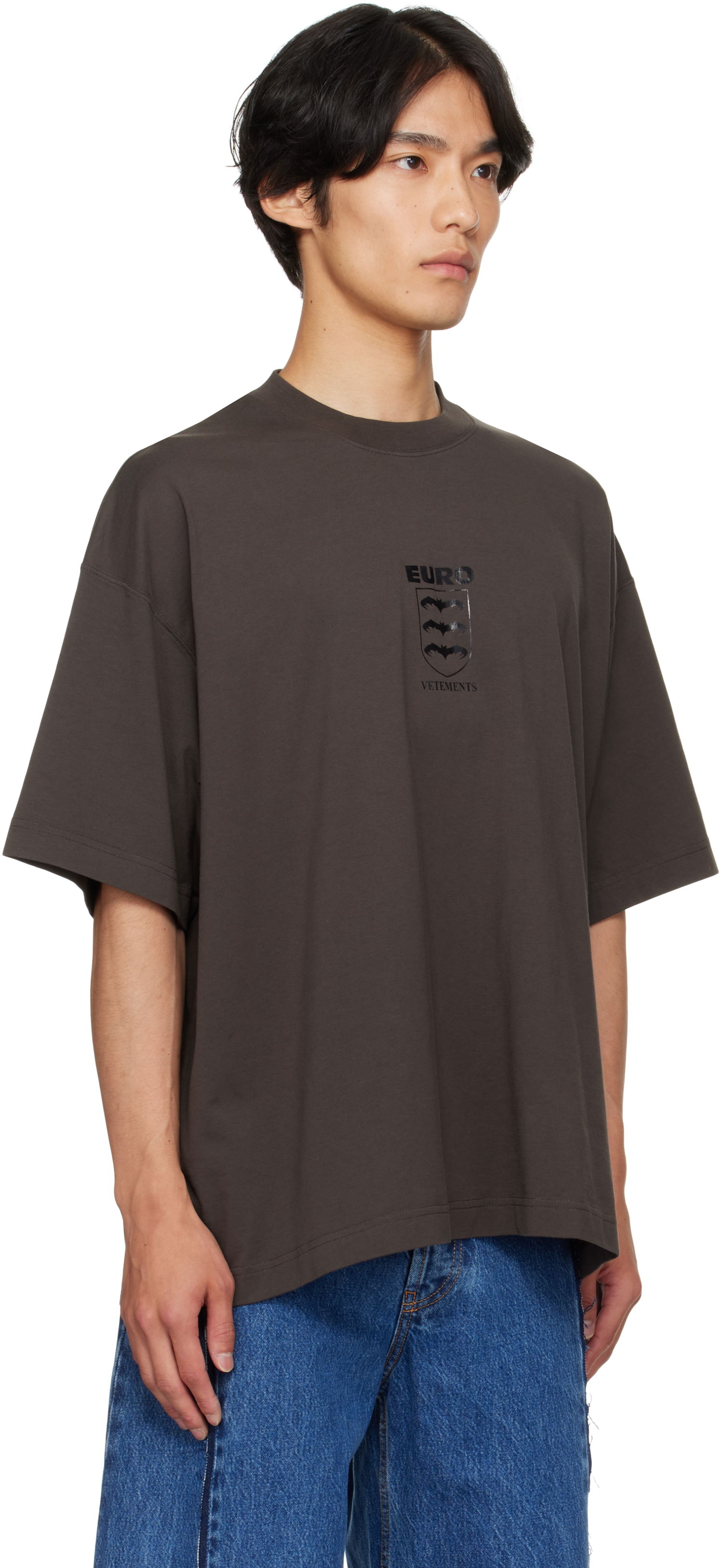 T-shirt VETEMENTS Vetements Bats Logo Regular T-Shirt Brun | UH76TR650C, 1