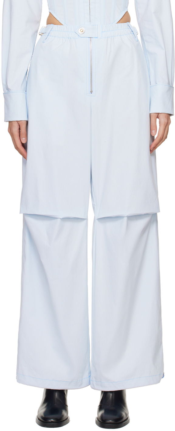 Bukser Dion Lee Flight Zippered Wide-Leg Trousers Blå | C2187PS24