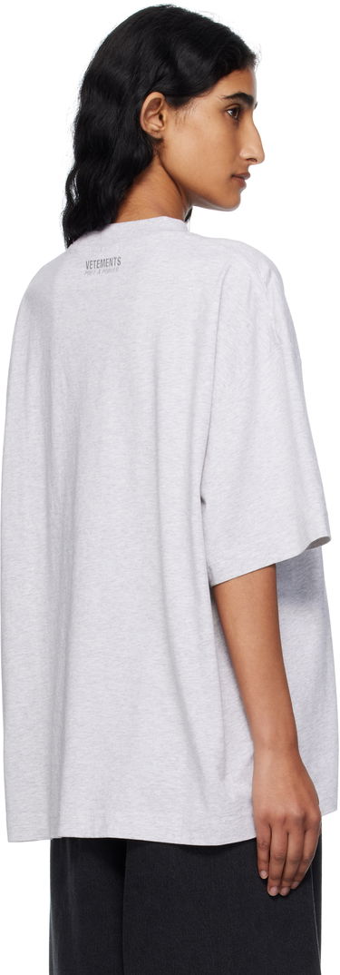T-shirt VETEMENTS Vetements Logo Regular Fit T-Shirt Grå | UH76TR100G, 2