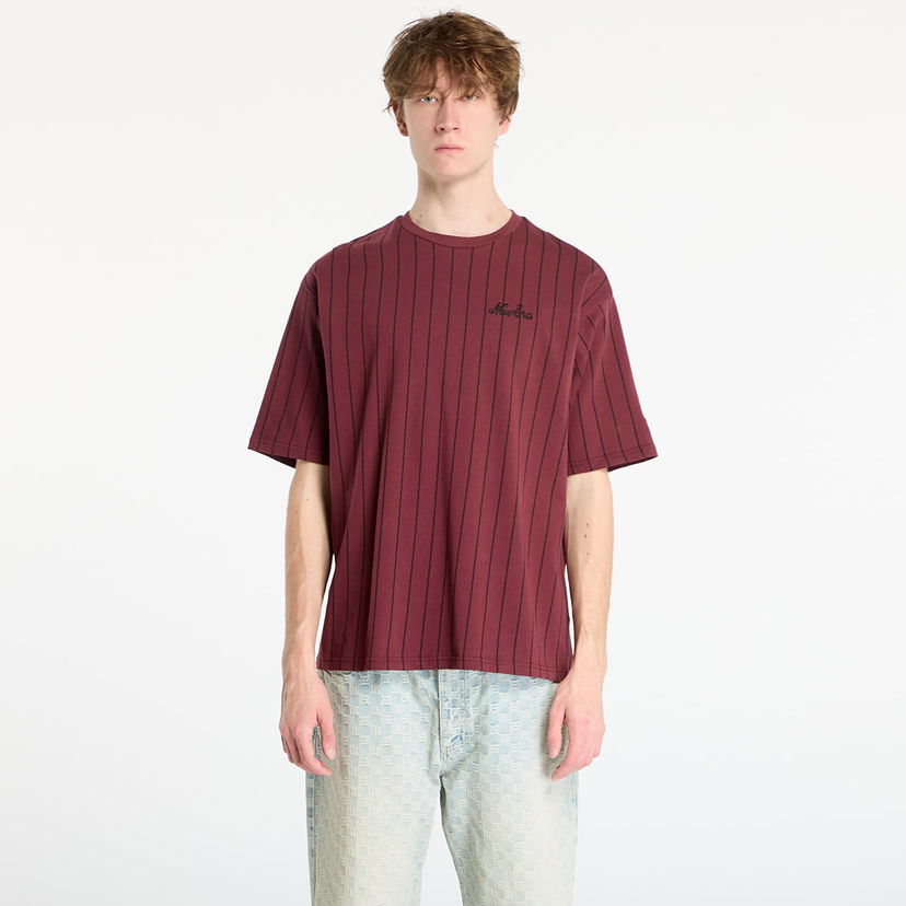 T-shirt New Era Oversized Pinstripe T-shirt Bourgogne | 60758724