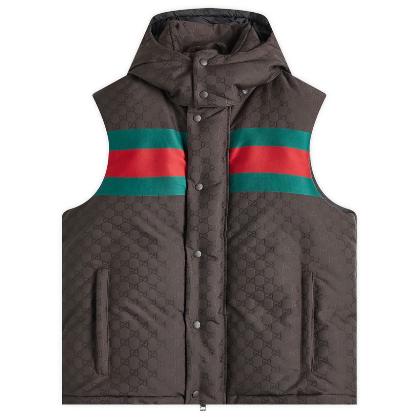 Vest Gucci Jacquard Down Vest Sort | 794827-Z8BTE-2159
