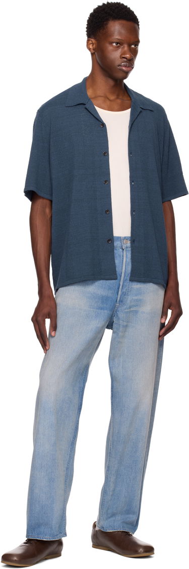 Skjorte rag & bone Rag & Bone Avery Zuma Knitted Shirt Blå | MBS25P020NC20, 3