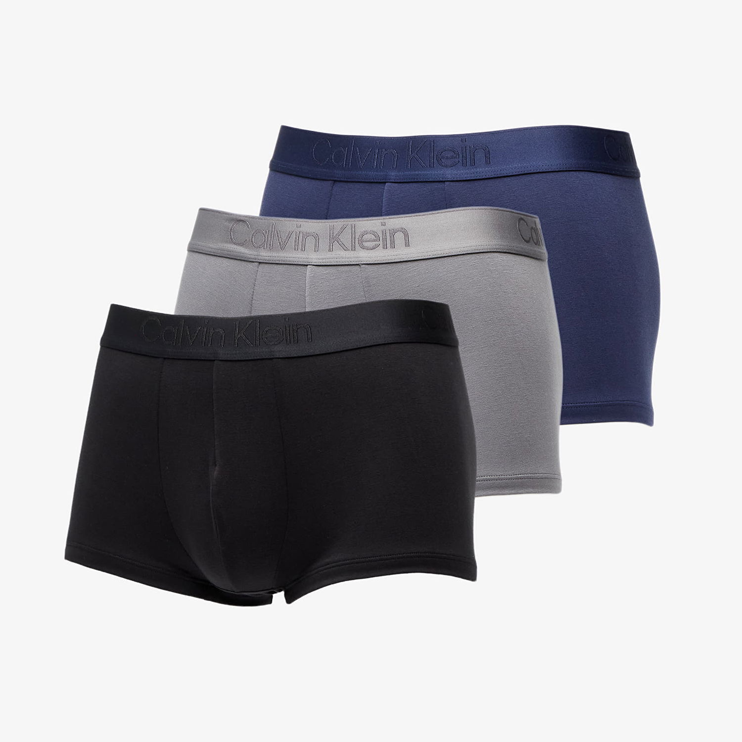 Boksere CALVIN KLEIN Low Rise Trunk 3-Pack Black/ Blue Shadow/ Grey Sky Flerfarvet | NB3651A FZ7, 0