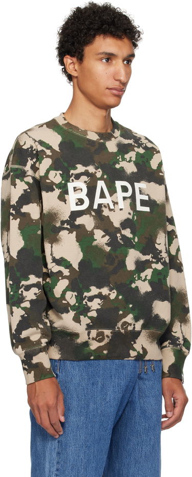 Sweatshirt BAPE A Bathing Ape Map Camo Crewneck Sweatshirt Flerfarvet | 001SWL301001M, 4