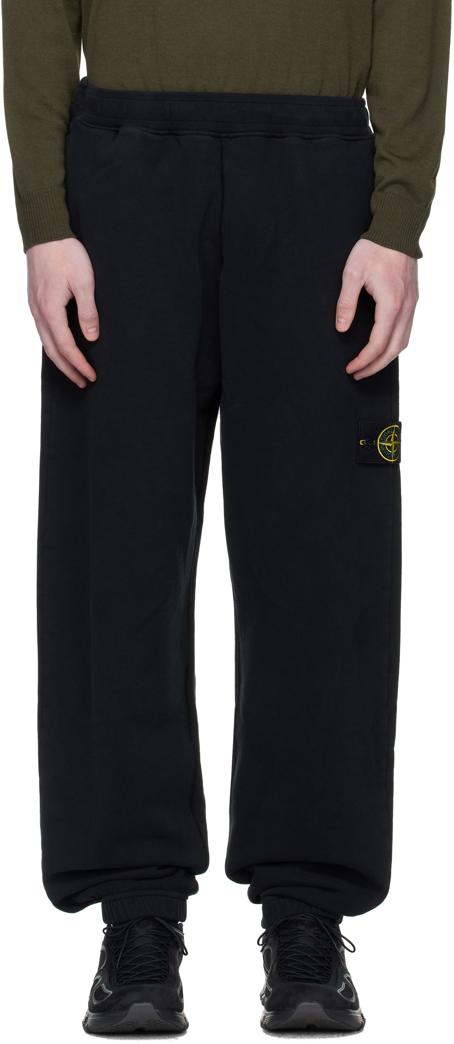 Joggingbukser Stone Island Stone Island Brushed Organic Cotton Fleece Sweatpants Sort | K2S15 6200004 S0A20, 0