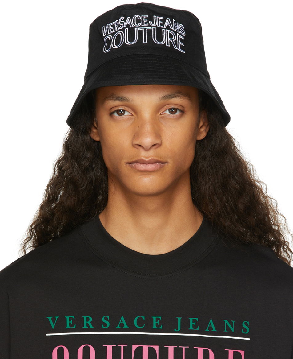 Hat Versace Embroidered Logo Bucket Hat Sort | E71YAZK06 EZG009, 0