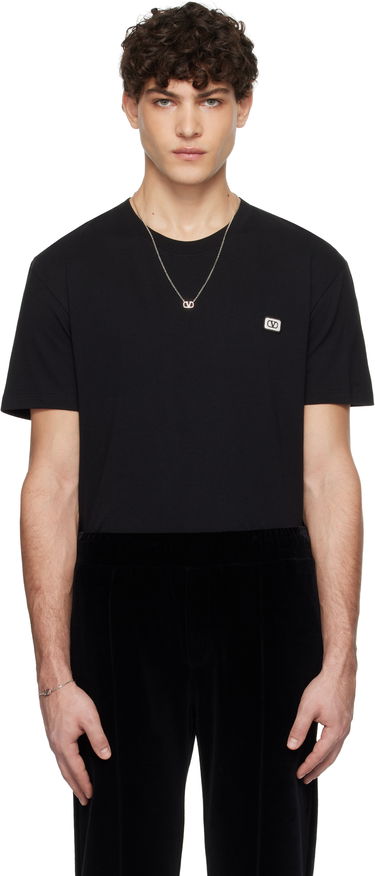 T-shirt Valentino Patch T-Shirt Sort | 6V3MG10VAQ8, 0