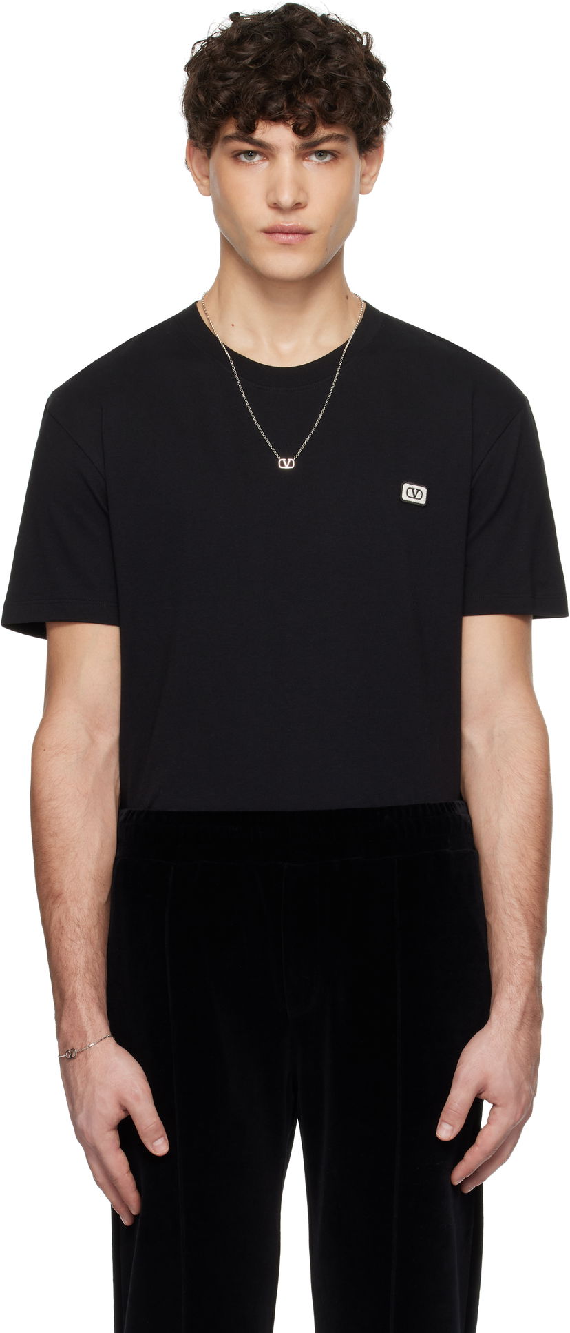 T-shirt Valentino Patch T-Shirt Sort | 6V3MG10VAQ8