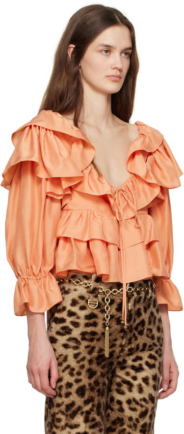 Skjorte CHLOÉ Chloé Cropped Ruffle Blouse Orange | CH25SHT16314, 1