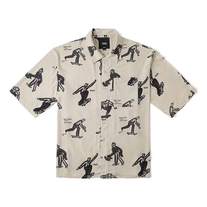 Skjorte Vans Artist Collection Short-Sleeved Shirt Beige | VN000J2XDGG