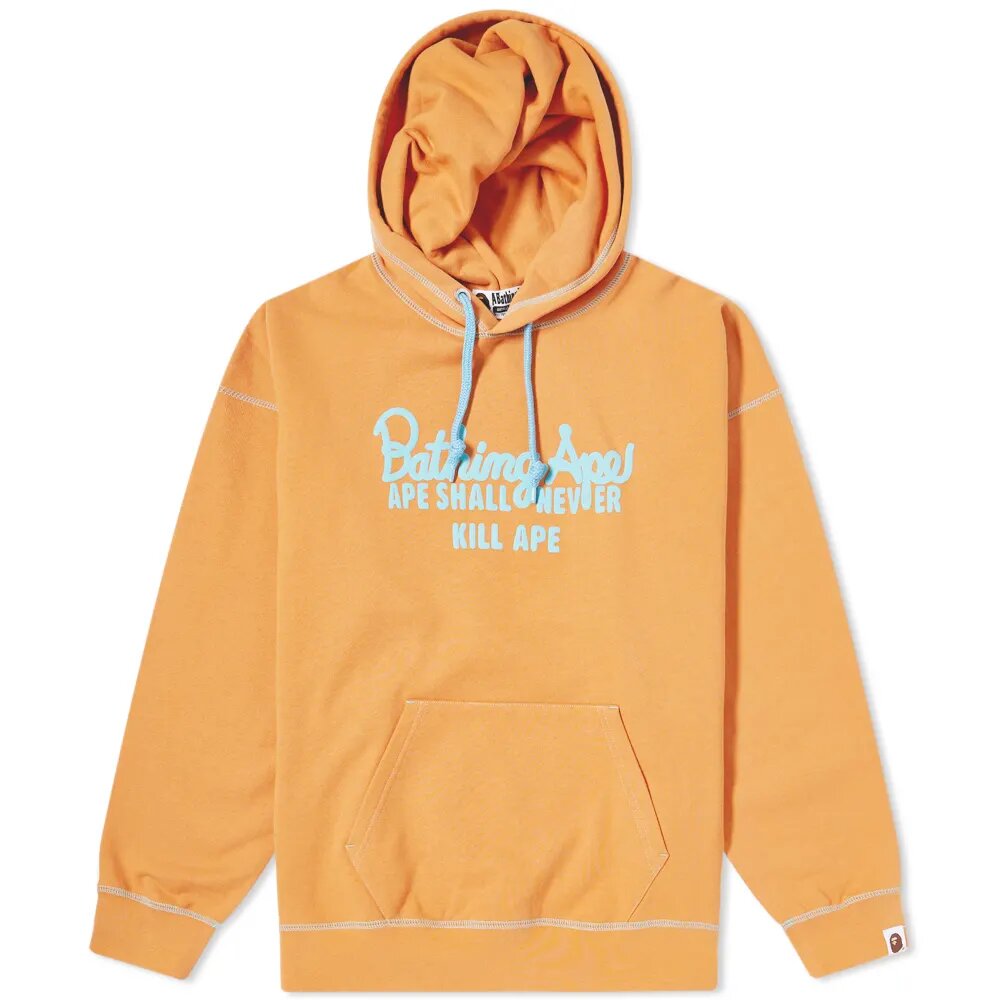Sweatshirt BAPE Colour Stitching Oversized Pullover Hoody Orange | 001PPI302005L-ORG, 1
