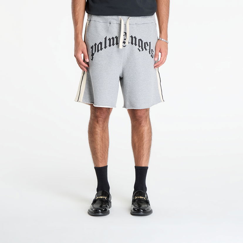 Shorts Palm Angels Palm Angels Curved Logo Track Sweatshorts Grå | PMCI026F25FLE0010810