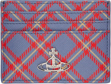 Tegnebog Vivienne Westwood Vivienne Westwood Flat Card Holder with Tartan Print Blå | 54030006W-S0022-, 0