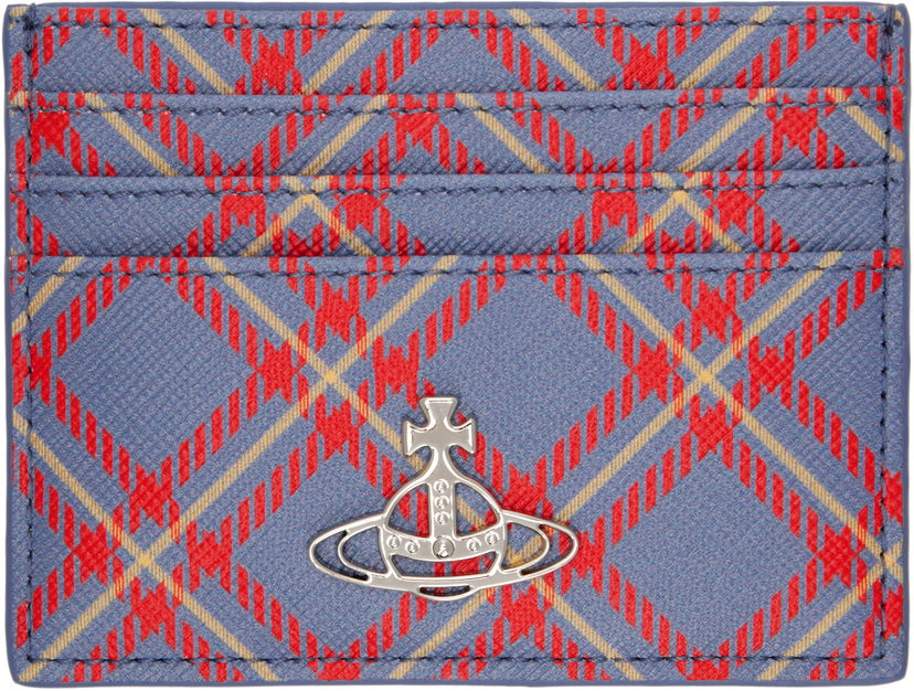 Tegnebog Vivienne Westwood Vivienne Westwood Flat Card Holder with Tartan Print Blå | 54030006W-S0022-