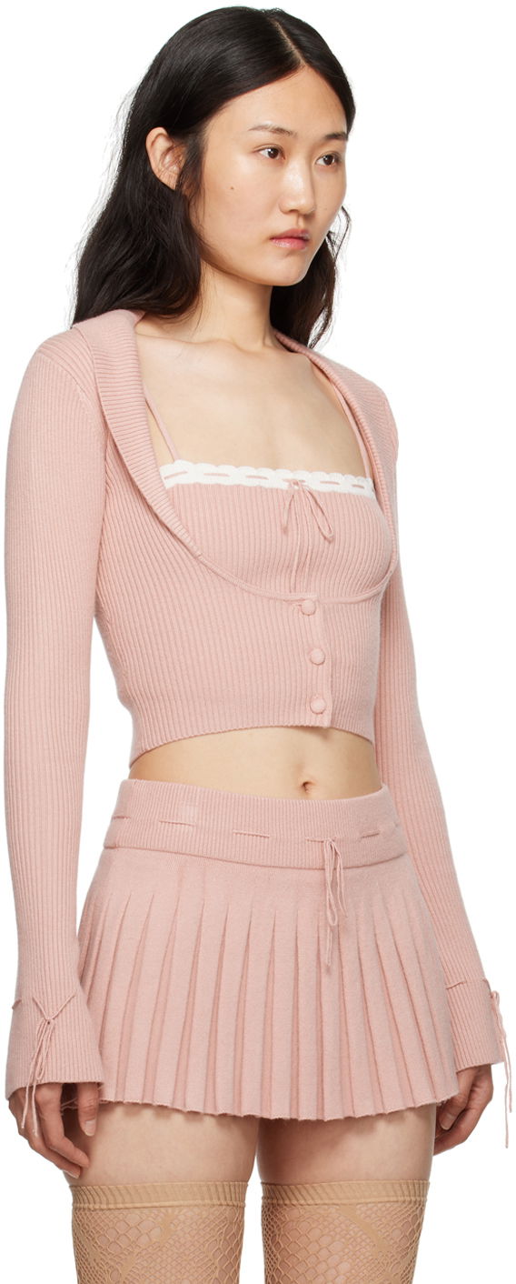 Sweater GUIZIO Guizio Cielo Knit Cardigan Lyserød | H23620S020, 1