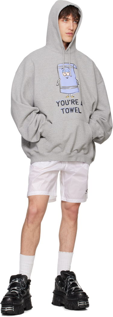 Sweatshirt VETEMENTS Vetements Runway 'You're A Towel' Oversized Hoodie Grå | UA66HD680G, 3