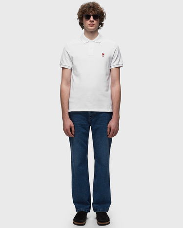 Polo skjorte AMI Small A Heart Polo Tee Hvid | BFUPL001-760-100, 2