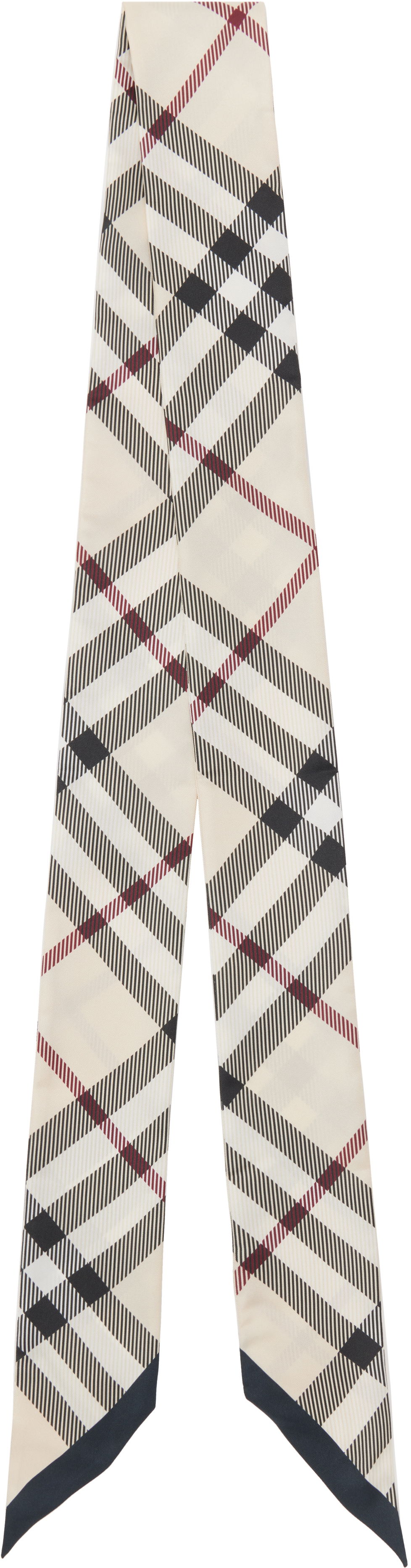 Tørklæde Burberry Burberry Skinny Check Silk Scarf Beige | 8095831, 0
