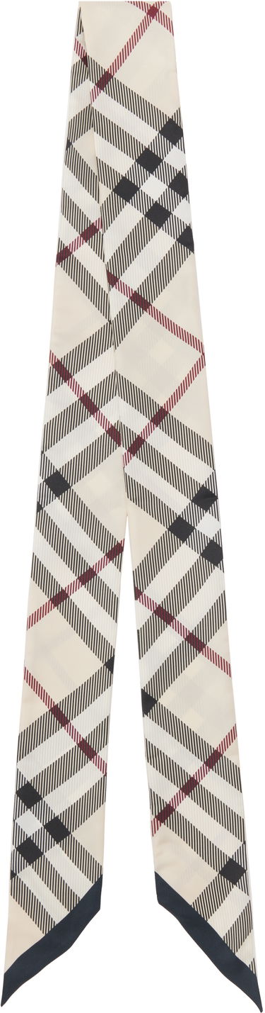 Tørklæde Burberry Burberry Skinny Check Silk Scarf Beige | 8095831, 0