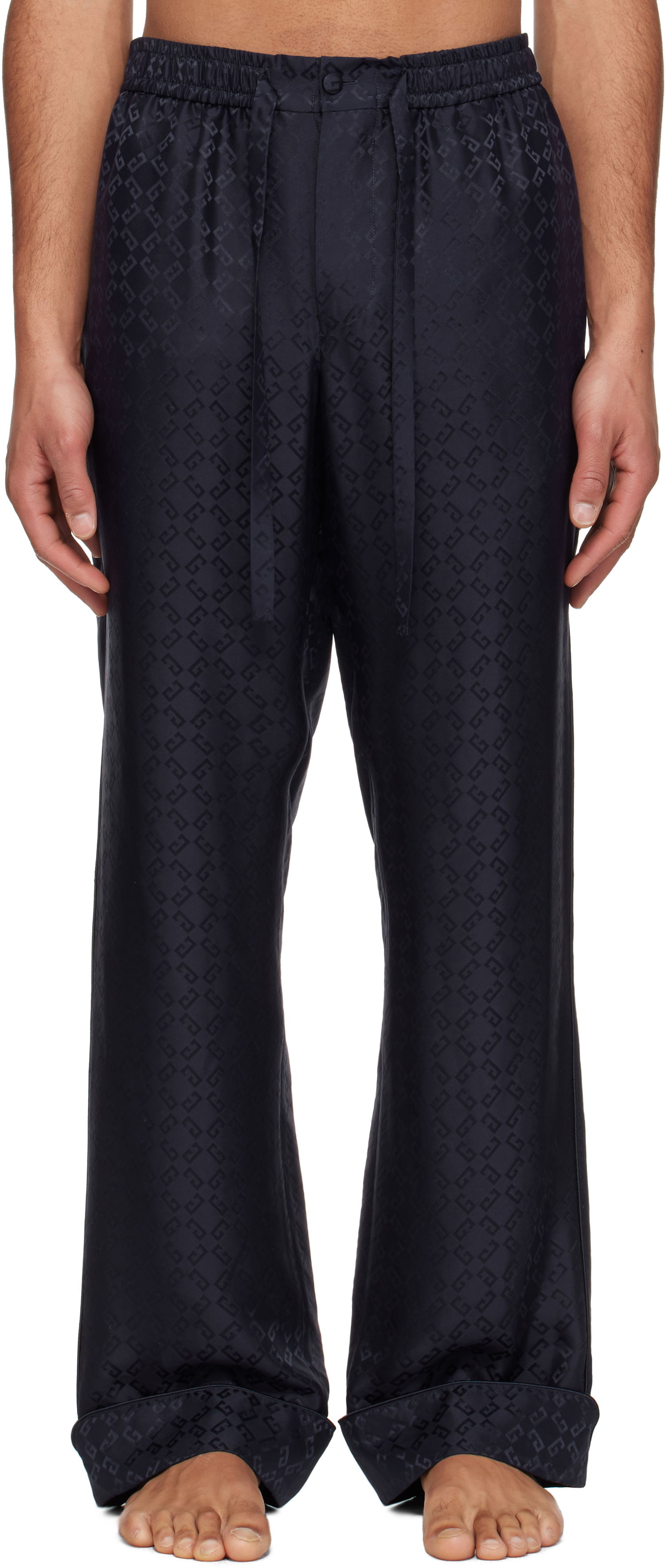 Bukser Givenchy Givenchy Monogram Jacquard Pyjama Pants Sort | BM51J015U4401, 0