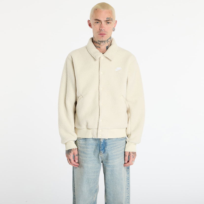 Jakke Nike Sportswear Club High-Pile Fleece Coaches Jacket Beige | HV1429-297