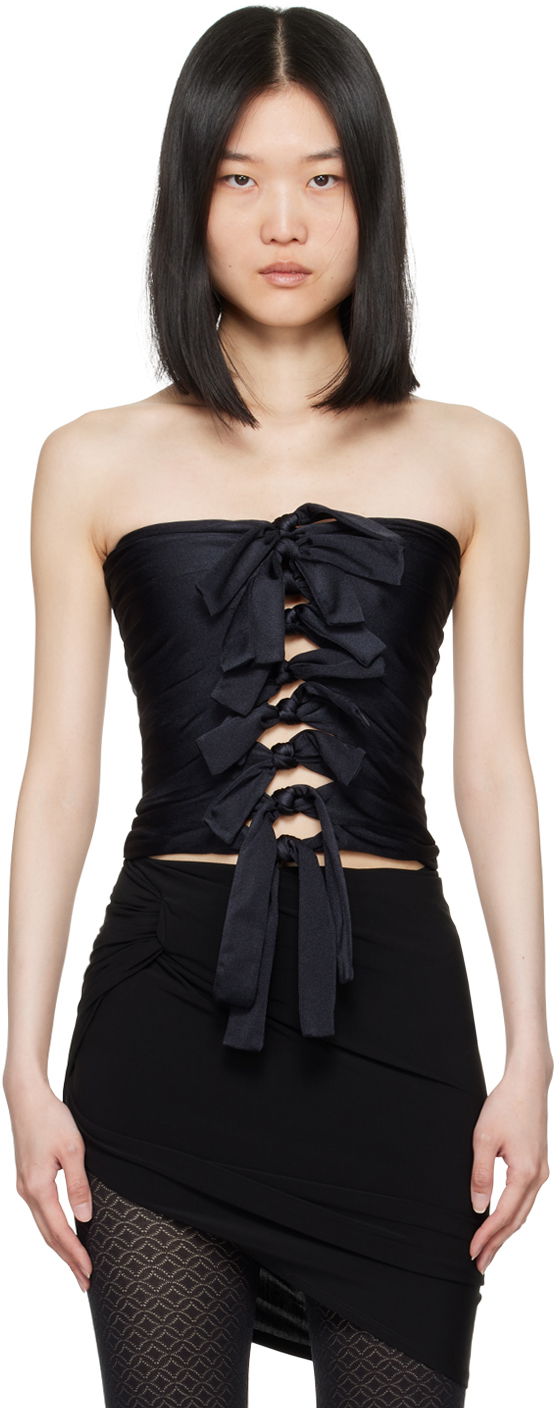 Tanktop Coperni Coperni Knotted Gala Tube Top Sort | COPT57BIS545